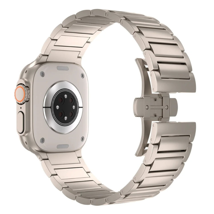 I-shaped Butterfly Buckle Titanium Alloy Watch Band, For Apple Watch SE 2023 44mm, For Apple Watch Ultra 2 49mm, For Apple Watch Series 9 45mm, For Apple Watch Ultra 49mm, For Apple Watch Series 8 45mm, For Apple Watch SE 2022 44mm                     ...