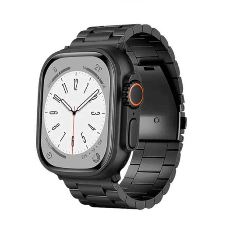 3-Bead Flat Buckle Titanium Alloy Watch Band, For Apple Watch Series 5 44mm, For Apple Watch Series 5 40mm, For Apple Watch Series 4 44mm, For Apple Watch Series 4 40mm, For Apple Watch Series 3 38mm, For Apple Watch Series 3 42mm