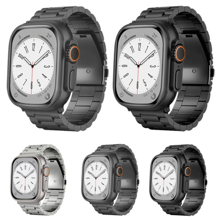 3-Bead Flat Buckle Titanium Alloy Watch Band, For Apple Watch Series 5 44mm, For Apple Watch Series 5 40mm, For Apple Watch Series 4 44mm, For Apple Watch Series 4 40mm, For Apple Watch Series 3 38mm, For Apple Watch Series 3 42mm