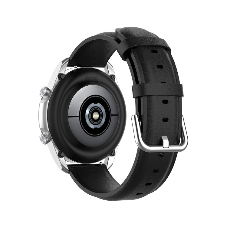 Round Tail Leather Strap, Size: Free Size 20mm, For Galaxy Watch 3 41mm