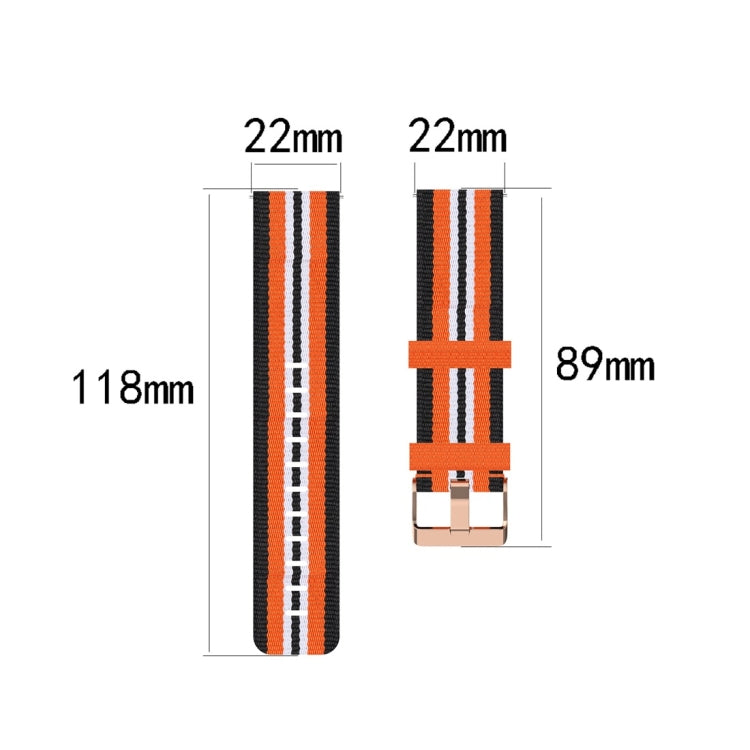 Woven Nylon Textured Strap, Size: Free Size 22mm, For Galaxy Watch 3 45mm