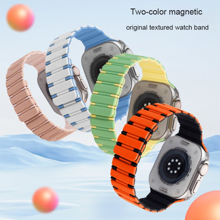 Two-color Magnetic Silicone Watch Band, For Apple Watch Series 3 38mm, For Apple Watch Series 3 42mm