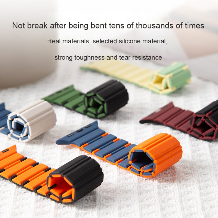Two-color Magnetic Silicone Watch Band, For Apple Watch Series 3 38mm, For Apple Watch Series 3 42mm