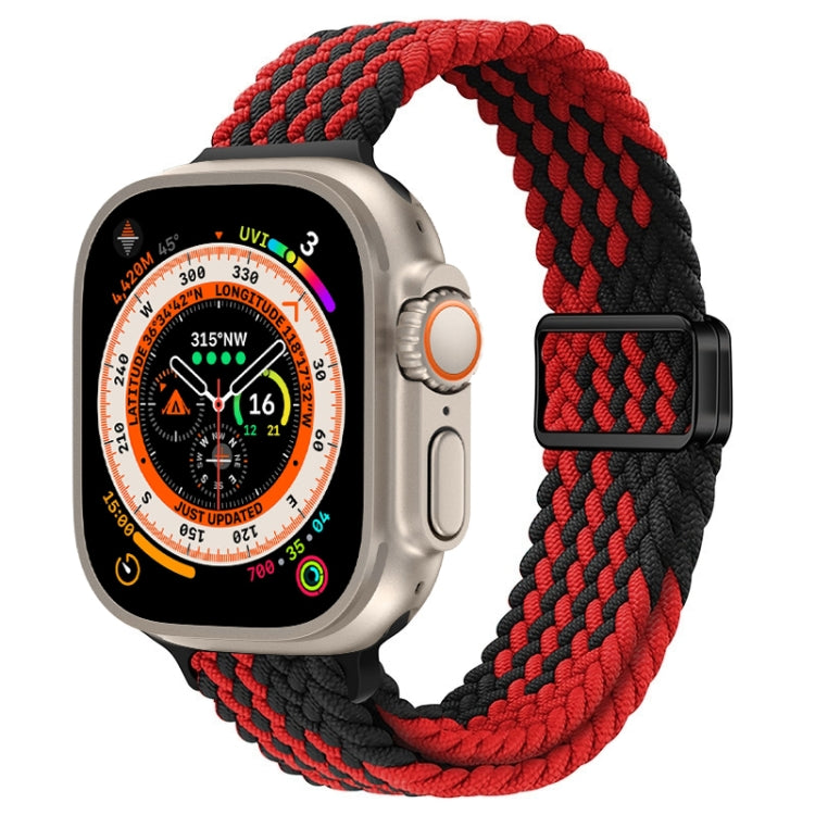 Slim Magnetic Buckle Nylon Braided Watch Band, For Apple Watch Series 9 41mm, For Apple Watch Ultra 49mm