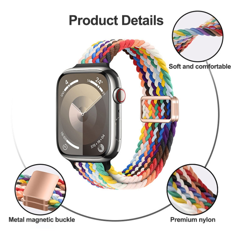 Slim Magnetic Buckle Nylon Braided Watch Band, For Apple Watch Series 8 41mm, For Apple Watch Series 8 45mm