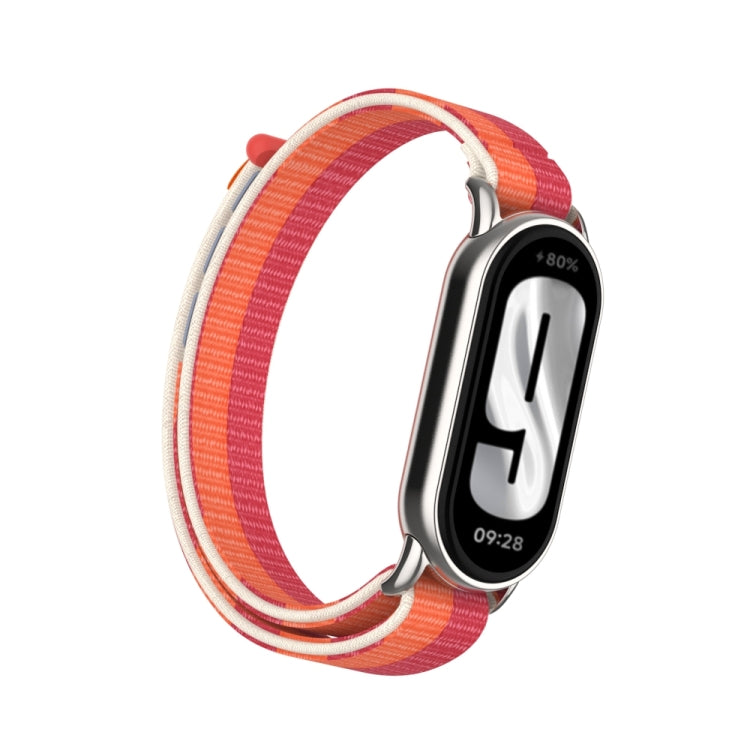 Metal Connector + Loop Nylon Hook and Loop Fastener Watch Band, For Xiaomi Smart Band 9 / 8