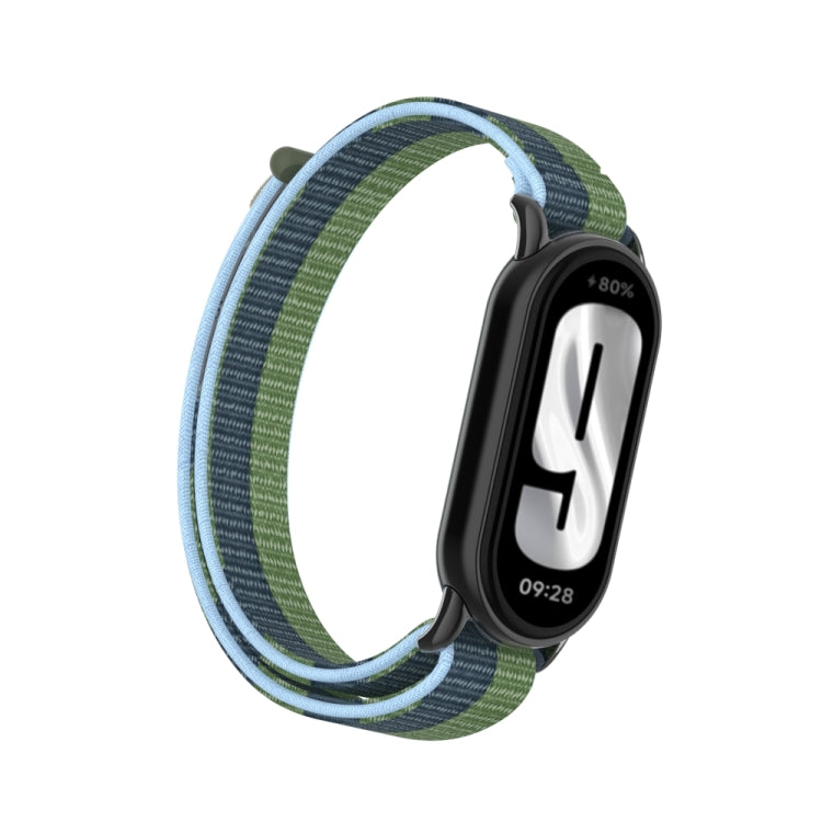Metal Connector + Loop Nylon Hook and Loop Fastener Watch Band, For Xiaomi Smart Band 9 / 8