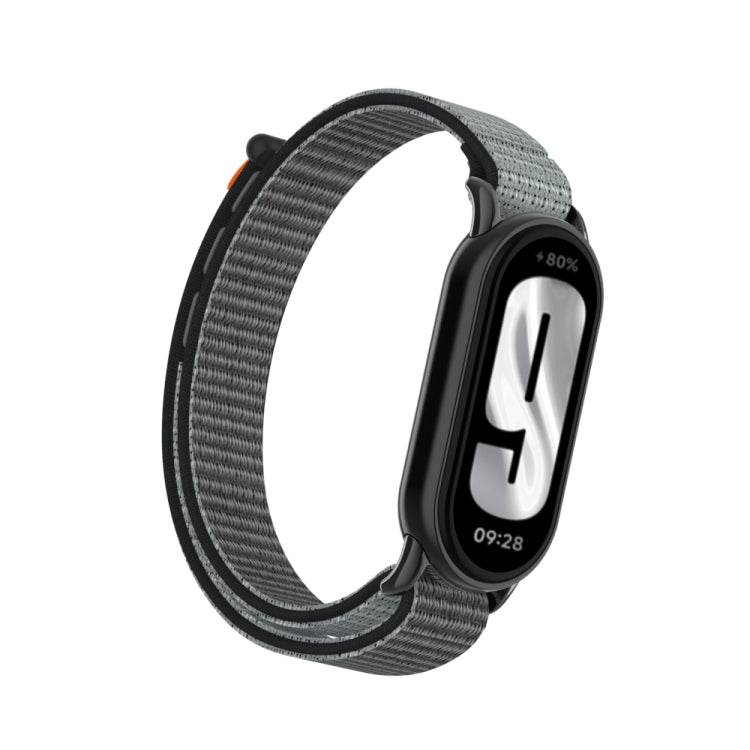 Metal Connector + Loop Nylon Hook and Loop Fastener Watch Band, For Xiaomi Smart Band 9 / 8