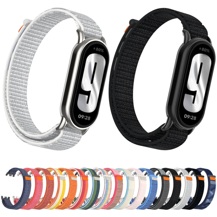 Metal Connector + Loop Nylon Hook and Loop Fastener Watch Band, For Xiaomi Smart Band 9 / 8