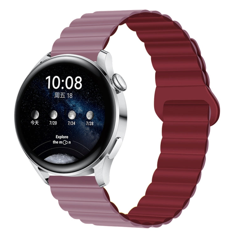 Two Color Magnetic Silicone Watch Band, 22mm