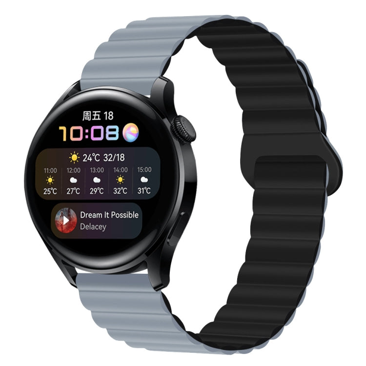 Two Color Magnetic Silicone Watch Band, 22mm
