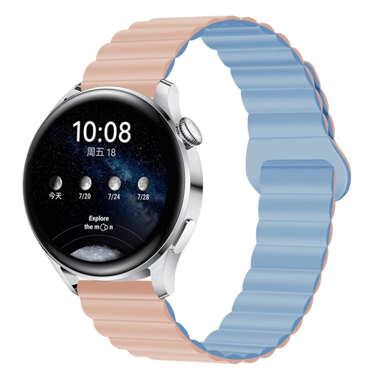 Two Color Magnetic Silicone Watch Band, 22mm