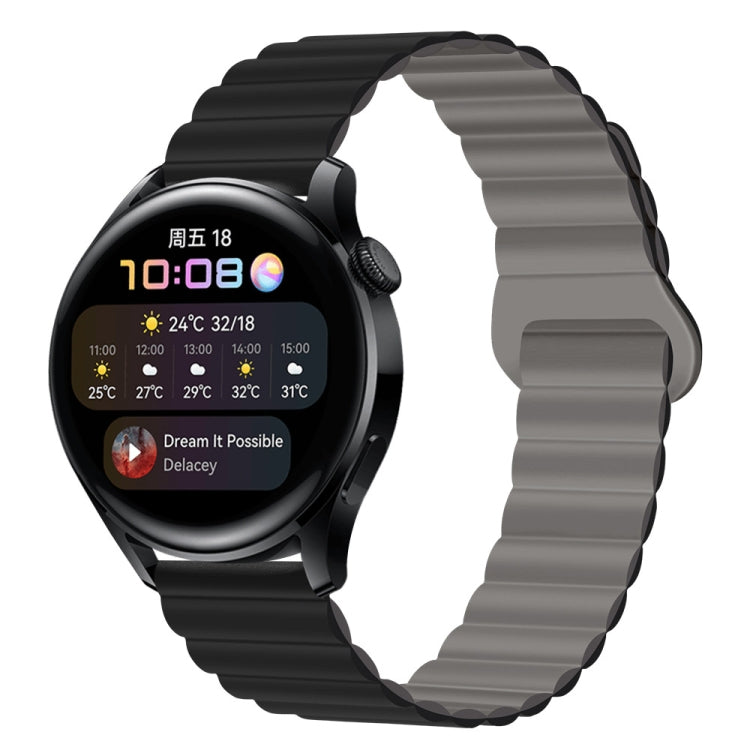 Two Color Magnetic Silicone Watch Band, 22mm