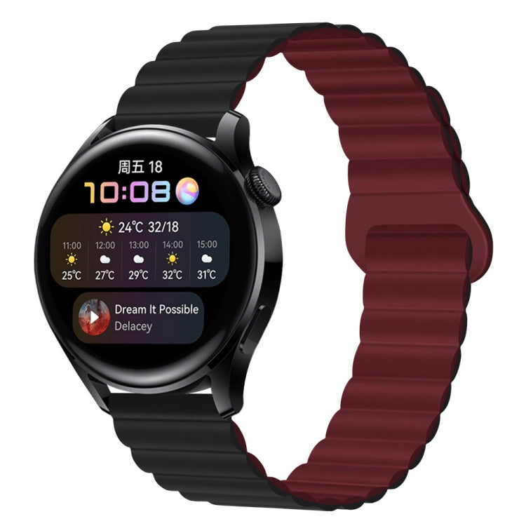 Two Color Magnetic Silicone Watch Band, 22mm