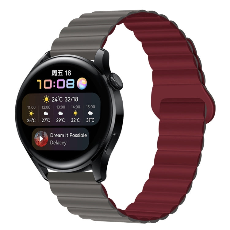 Two Color Magnetic Silicone Watch Band, 22mm