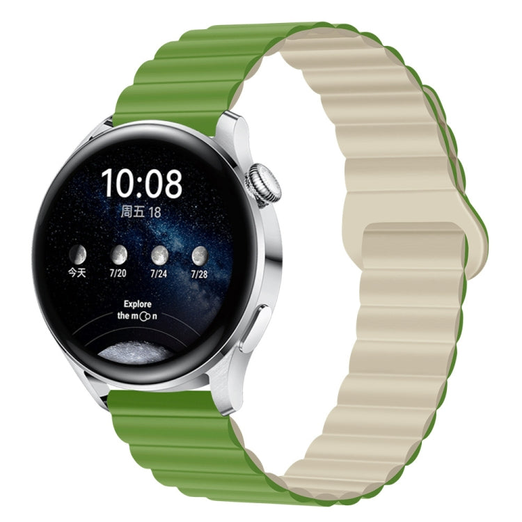 Two Color Magnetic Silicone Watch Band, 22mm