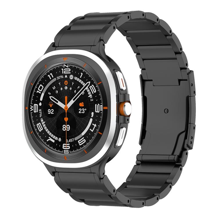 Three Beads Tortoise Buckle Titanium Steel Watch Band, For Samsung Galaxy Watch Ultra / Ultra 2025, For Samsung Galaxy Watch8 / Watch8 Classic