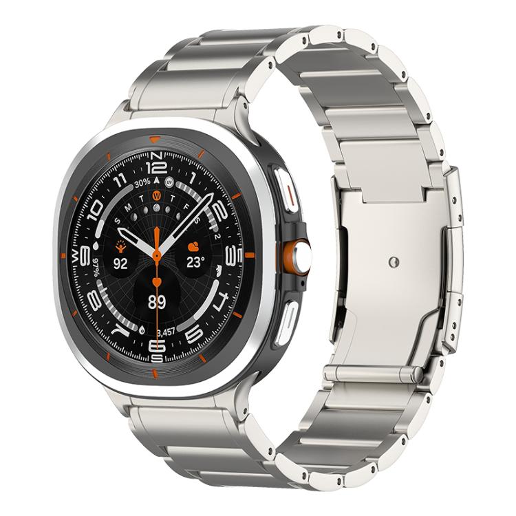 Three Beads Tortoise Buckle Titanium Steel Watch Band, For Samsung Galaxy Watch Ultra / Ultra 2025, For Samsung Galaxy Watch8 / Watch8 Classic