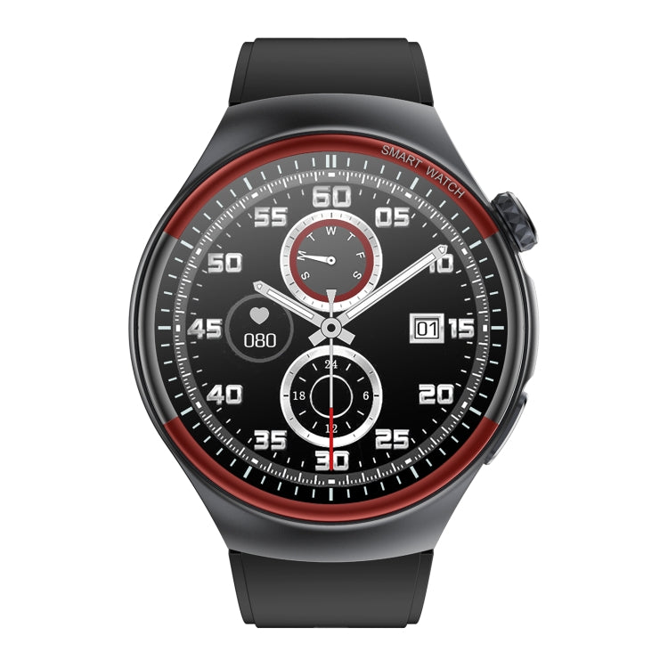 T82 1.43 inch Round Screen BT Call Smart Watch, Heart Rate / Blood Pressure / Blood Oxygen / Sleep / Blood Sugar / HRV / Metope / SOS, Silicone Black, Silicone Red, Silicone Blue, Leather Brown, Leather Black, Stainless Steel Black
