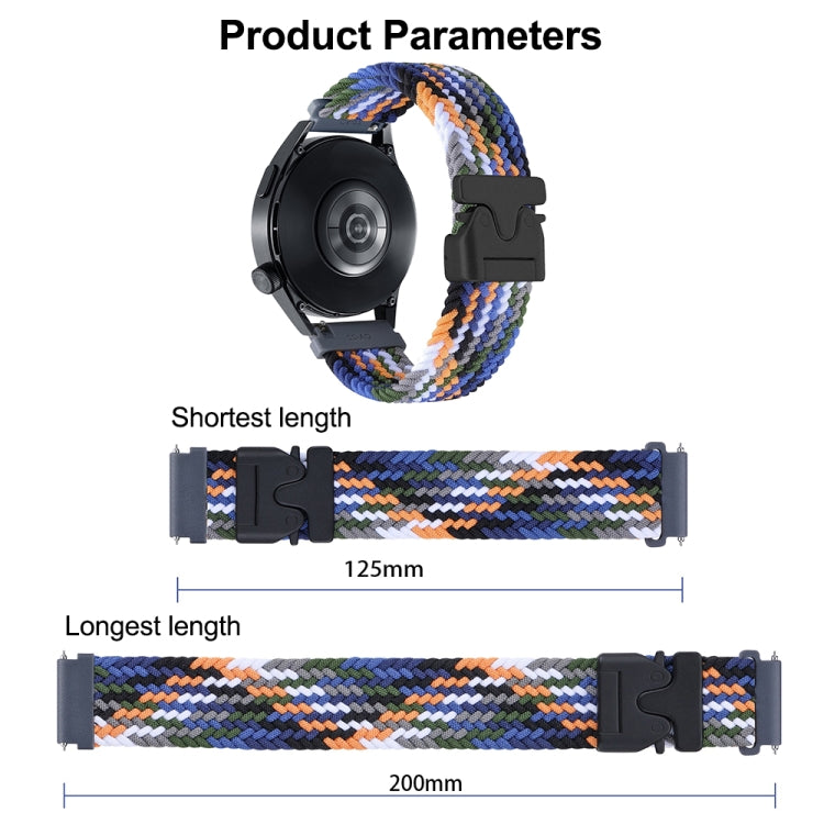 Snap Button Nylon Braided Watch Band, 22mm