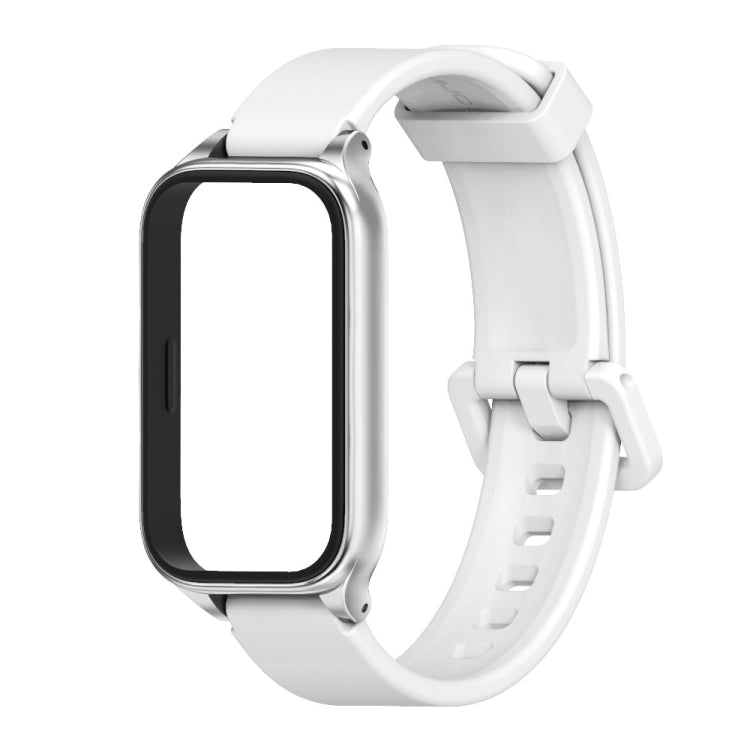 Mijobs Metal Shell Silicone Watch Band, For Xiaomi Smart Band 9 Active / Redmi Band 3