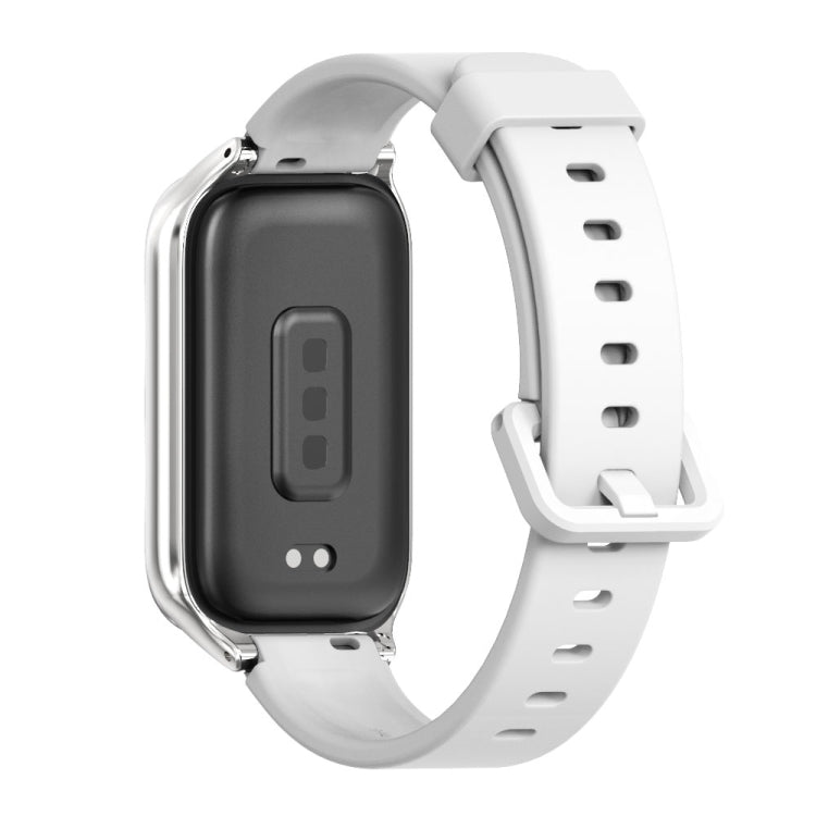 Mijobs Metal Shell Silicone Watch Band, For Xiaomi Smart Band 9 Active / Redmi Band 3
