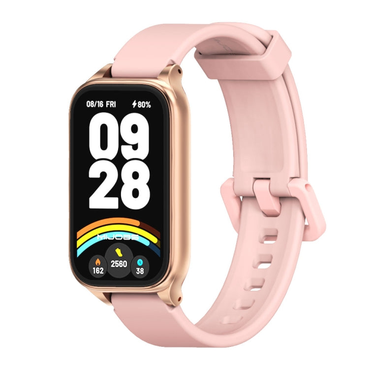 Mijobs Metal Shell Silicone Watch Band, For Xiaomi Smart Band 9 Active / Redmi Band 3