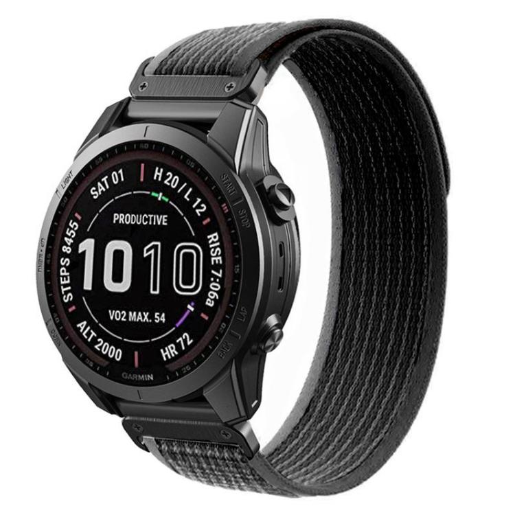 Loop Nylon Hook and Loop Fastener Quick Release Watch Band, For Garmin 26mm, For Garmin 22mm