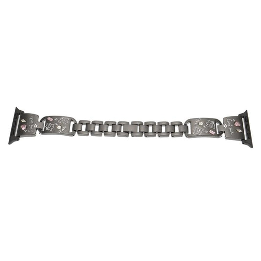 Colored Diamond Cat Stainless Steel Watch Band, For Apple Watch 46mm / 49mm / 45mm / 44mm, For Apple Watch 42mm / 41mm / 40mm / 38mm
