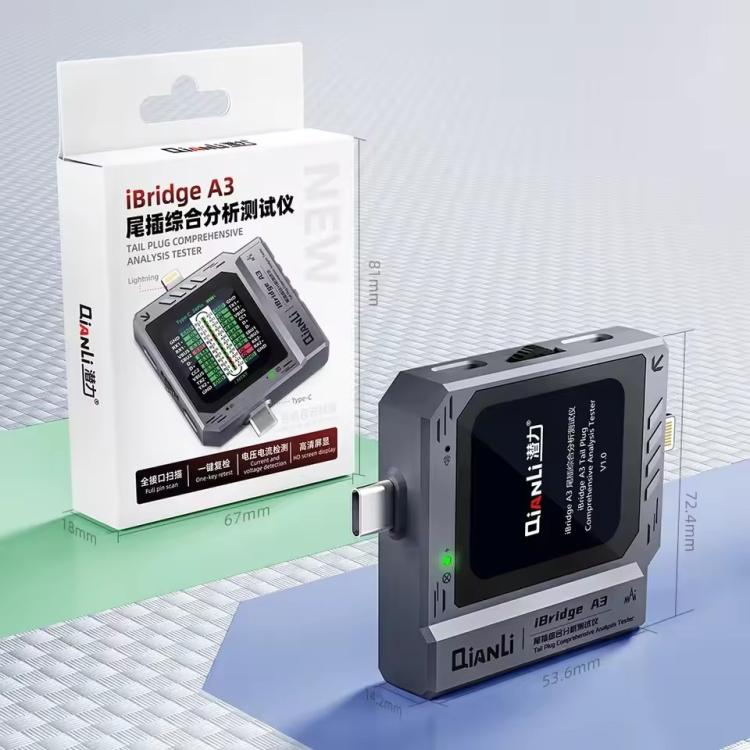 Qianli iBridge A3 Tail Plug Comprehensive Analysis Tester for Lightning & Type-C Interface Devices, Qianli iBridge A3