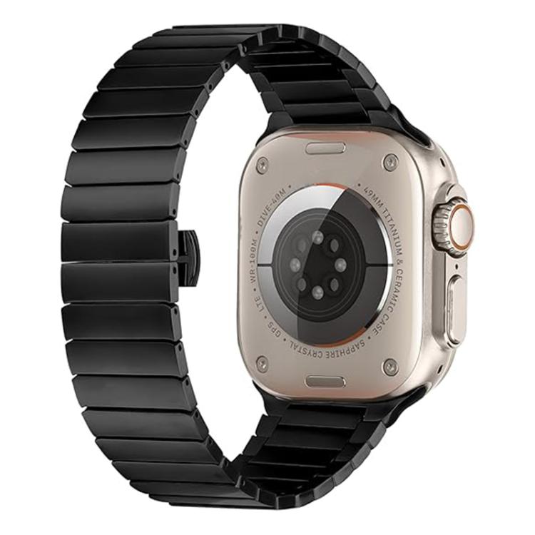 Butterfly Clasp One-Bead Titanium Alloy Watch Band, For Apple Watch 46mm / 49mm / 45mm / 44mm