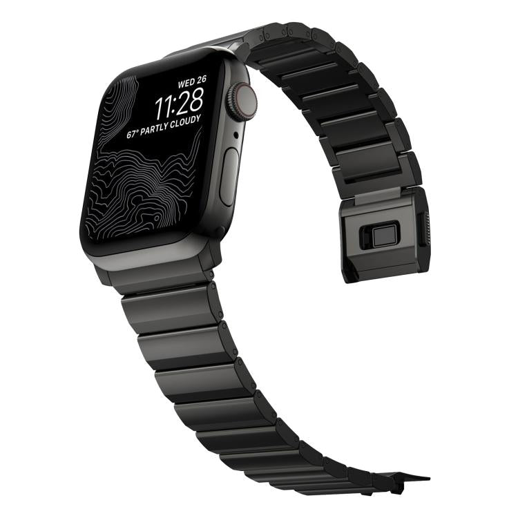 Norman Clasp One-Bead Stainless Steel Watch Band, For Apple Watch 46mm / 49mm / 45mm / 44mm