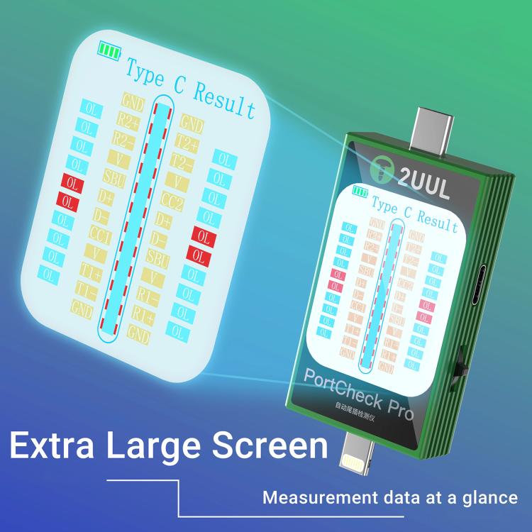 2uul PW31 PortCheck Pro 5V / 2A Type-C / Lighting Interface Automatic Tail Plug Detector, 2uul PW31