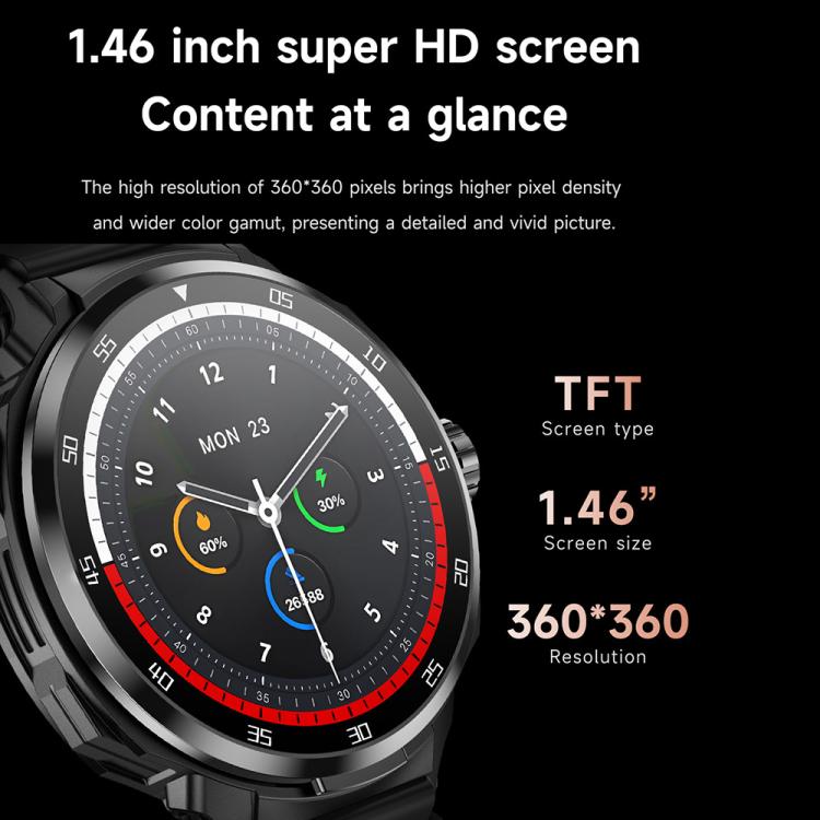 D11 1.46 inch 2 in 1 Bluetooth Earphone Smart Watch, Support Bluetooth Call / NFC / Heart Rate, D11 (Black), D11 (Green)