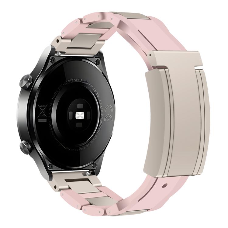 Folding Magnetic Buckle Stainless Steel Rubber Watch Band, 20mm