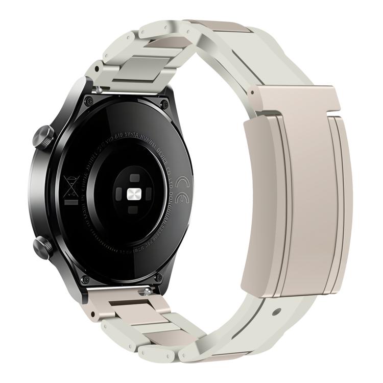 Folding Magnetic Buckle Stainless Steel Rubber Watch Band, 20mm