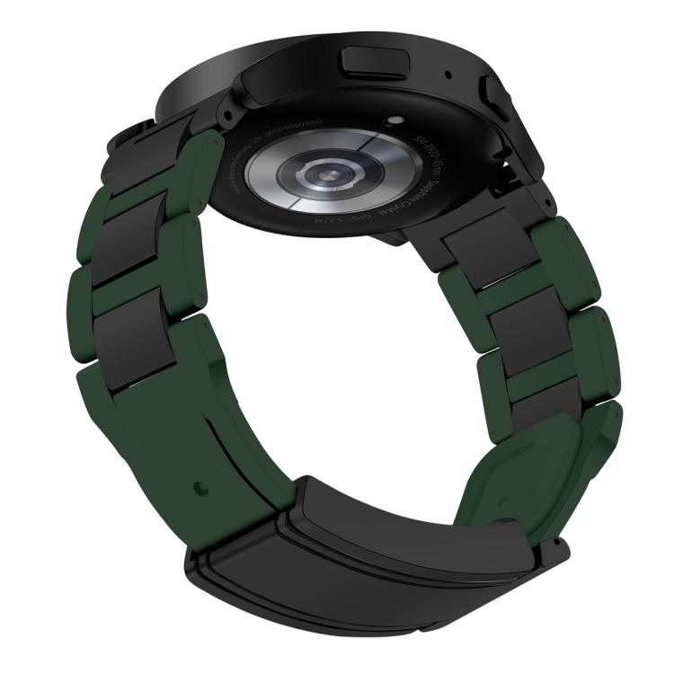 Folding Magnetic Buckle Stainless Steel Rubber Watch Band, 20mm