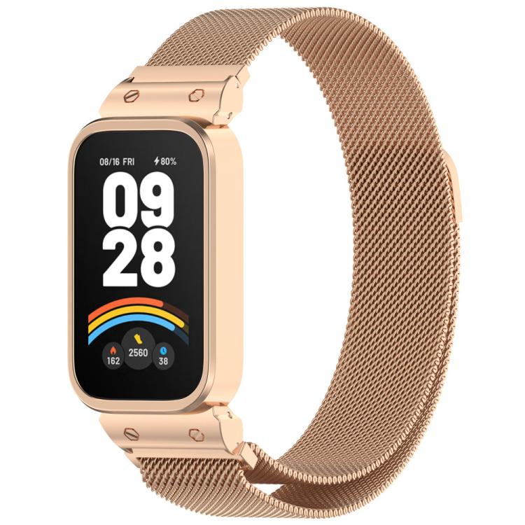 xDfind Watch Frame Integrated Milan Magnetic Metal Watch Band, For Xiaomi Band 10 Pro/9 Pro/Redmi Watch 6/5/4, For Redmi Band 3 / Xiaomi Smart Band 9 Active, For Redmi Band 2 / Xiaomi Smart Band 8 Active