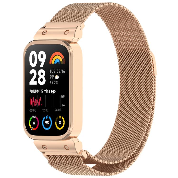 xDfind Watch Frame Integrated Milan Magnetic Metal Watch Band, For Xiaomi Band 10 Pro/9 Pro/Redmi Watch 6/5/4, For Redmi Band 3 / Xiaomi Smart Band 9 Active, For Redmi Band 2 / Xiaomi Smart Band 8 Active