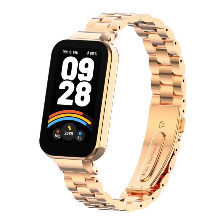 xDfind Watch Frame Integrated Three Beads Metal Watch Band, For Redmi Band 3 / Xiaomi Smart Band 9 Active, For Redmi Band 2 / Xiaomi Smart Band 8 Active, For Xiaomi Mi Band 8 Pro