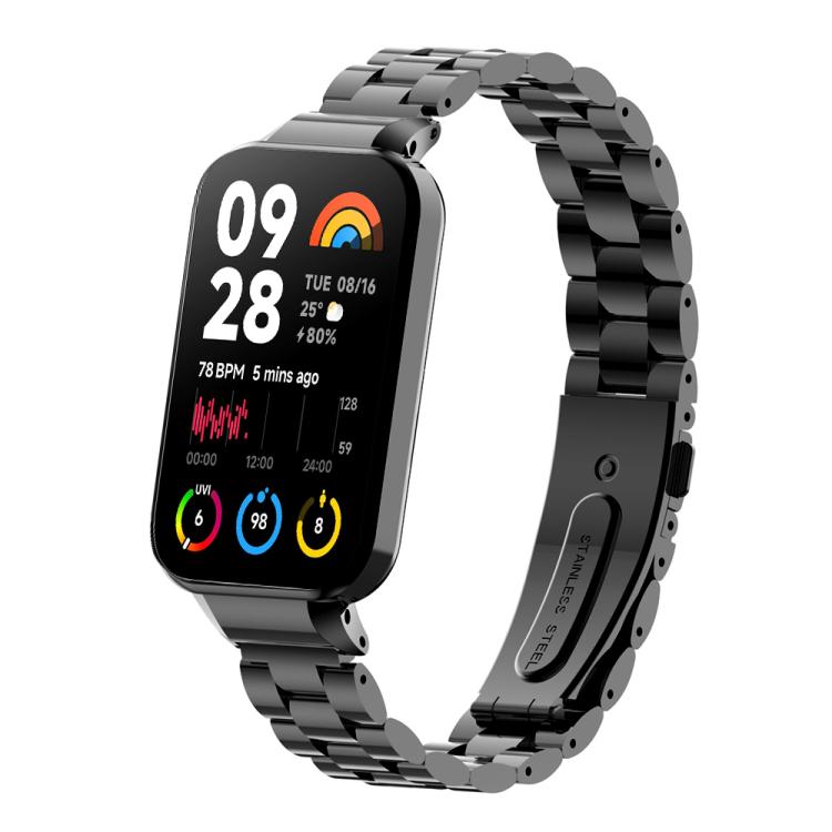xDfind Watch Frame Integrated Three Beads Metal Watch Band, For Redmi Band 3 / Xiaomi Smart Band 9 Active, For Redmi Band 2 / Xiaomi Smart Band 8 Active, For Xiaomi Mi Band 8 Pro