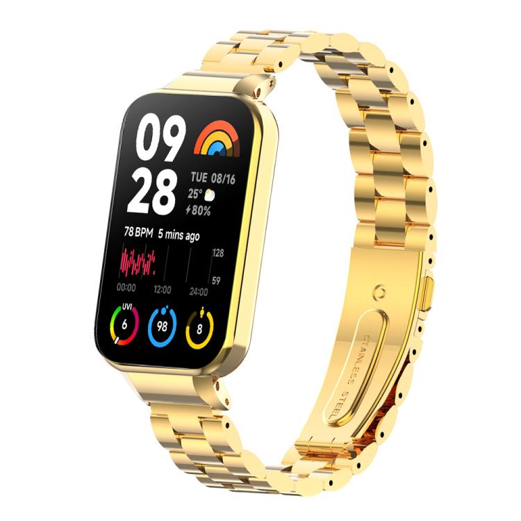 xDfind Watch Frame Integrated Three Beads Metal Watch Band, For Redmi Band 3 / Xiaomi Smart Band 9 Active, For Redmi Band 2 / Xiaomi Smart Band 8 Active, For Xiaomi Mi Band 8 Pro