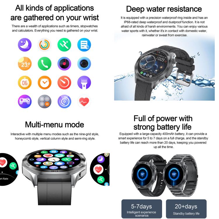 AK83 BT Call Smart Watch, Support Blood Pressure / Heart Rate / Sports Health Monitoring Fitness Tracker