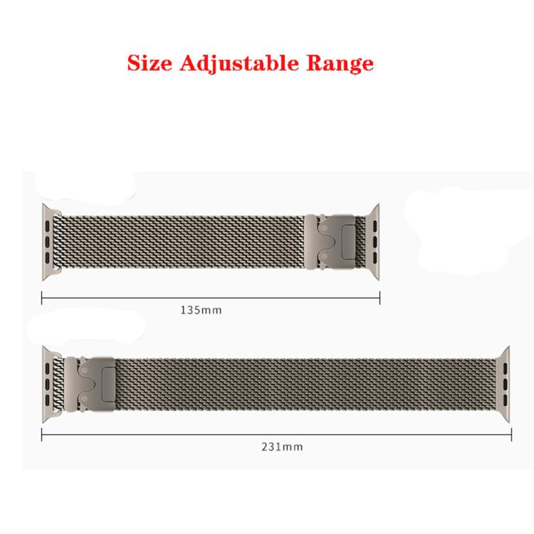 xDfind Umbrella Buckle Fine Mesh Milanese Stainless Steel Watch Band, For Apple Watch 46mm / 49mm / 45mm / 44mm Fine Mesh, For Apple Watch 42mm / 41mm / 40mm / 38mm Fine Mesh