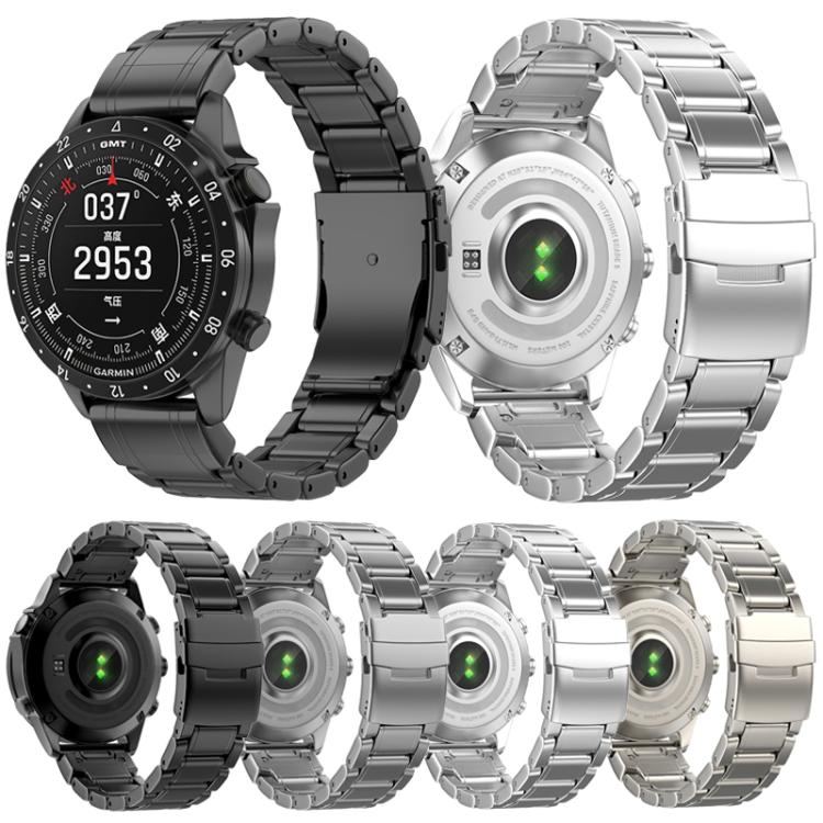 Safety Buckle Pure Titanium Metal Watch Band, For Gamin 26mm, For Gamin 22mm