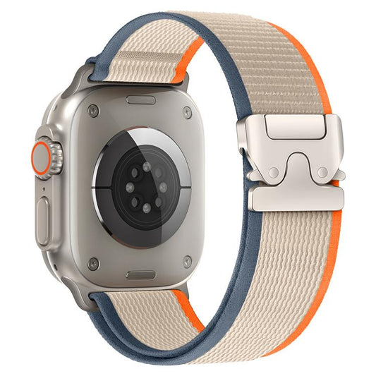 xDfind Titanium Buckle Snap Button Loop Nylon Watch Band, For Apple Watch 46mm / 49mm / 45mm / 44mm, For Apple Watch 42mm / 41mm / 40mm / 38mm