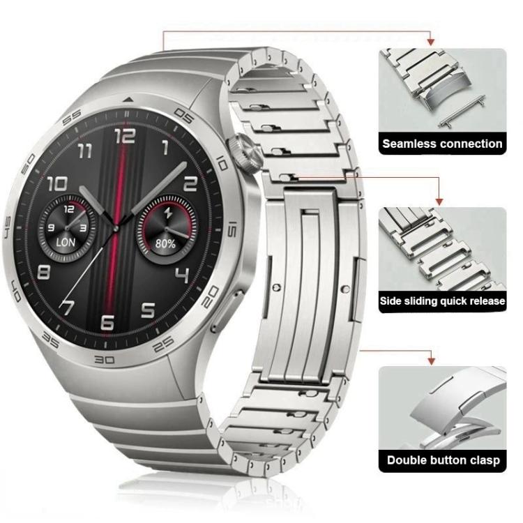 One Bead Bamboo Joint HW Buckle Titanium Alloy Watch Band, For Huawei Watch 4 Pro