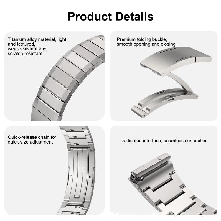 One Bead Bamboo Joint HW Buckle Titanium Alloy Watch Band, For Huawei Watch 4 Pro