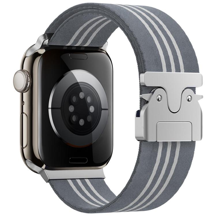 xDfind Parachute Buckle 3-Stripe Braided Nylon Watch Band, For Apple Watch 42 / 44 / 45 / 46 / 49mm, For Apple Watch 38 / 40 / 41 / S10 42mm