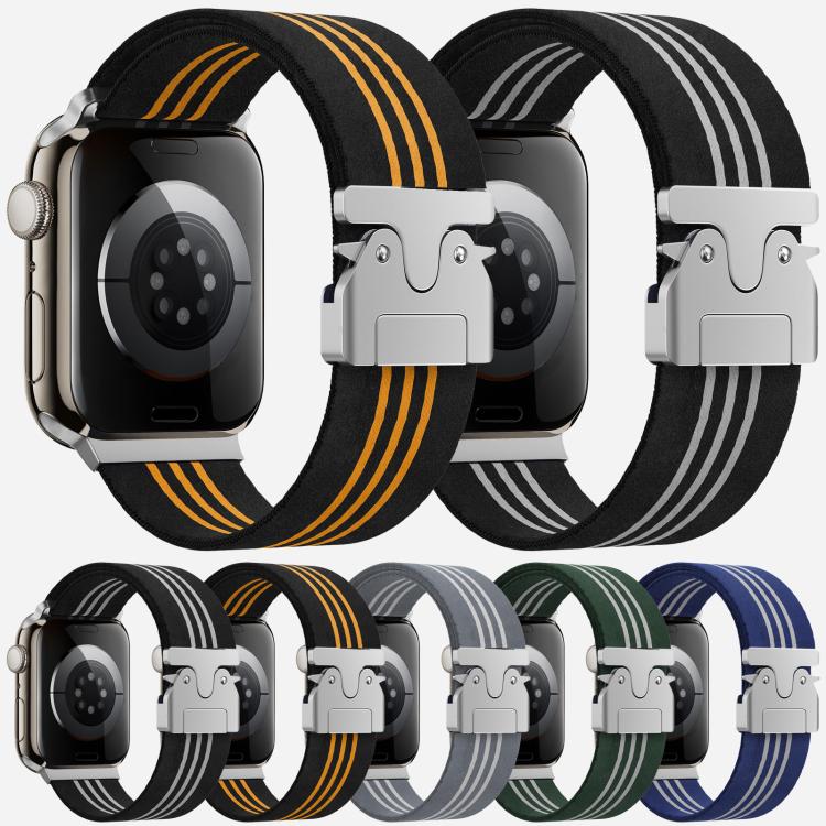 xDfind Parachute Buckle 3-Stripe Braided Nylon Watch Band, For Apple Watch 42 / 44 / 45 / 46 / 49mm, For Apple Watch 38 / 40 / 41 / S10 42mm